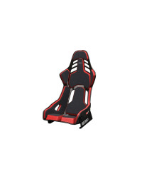 SIÈGE BAQUET PODIUM CARBONE CKF ABE / FIA ALCANTARA NOIR & CUIR ROUGE RECARO