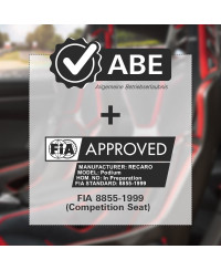 SIÈGE BAQUET PODIUM CARBONE CKF ABE / FIA VELOURS PERLON NOIR RECARO