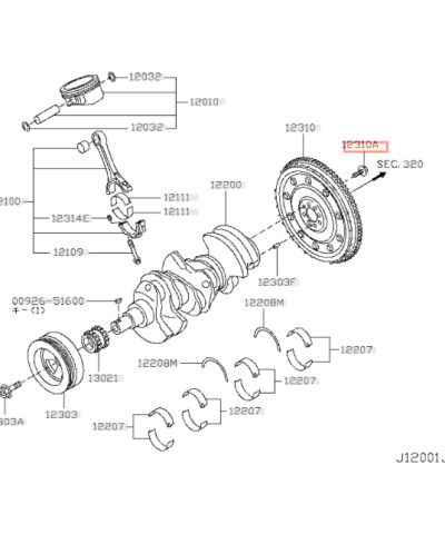 VIS VOLANT MOTEUR GTR R35 NISSAN