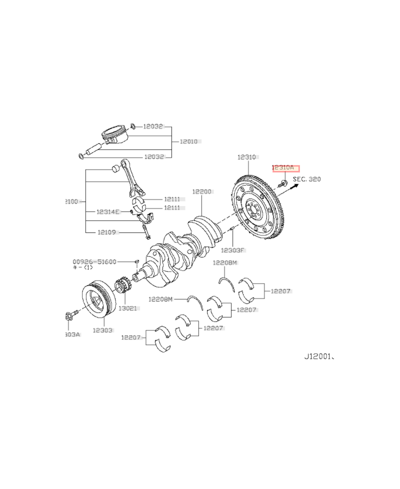 VIS VOLANT MOTEUR GTR R35 NISSAN