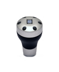 POMMEAU PRESTIGE EN ALUMINIUM ET CUIR NOIR PERFORÉ NARDI