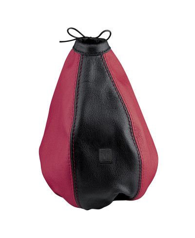 SOUFFLET DE LEVIER DE VITESSES EN CUIR NOIR & ROUGE NARDI
