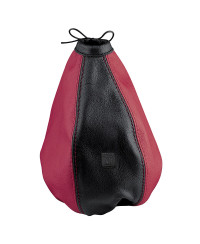 SOUFFLET DE LEVIER DE VITESSES EN CUIR NOIR & ROUGE NARDI