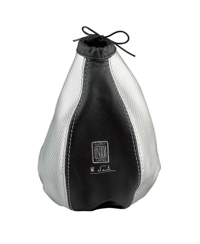 SOUFFLET DE LEVIER DE VITESSES EN CUIR NOIR & GRIS NARDI