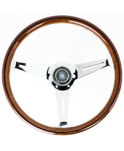 VOLANT NARDI CLASSIC ND36 BOIS ET BRANCHES CHROMÉES TULIPÉ 40MM (VIS APPARENTES) NARDI