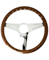 VOLANT NARDI DEEP CORN BOIS ET BRANCHES CHROMÉES TULIPÉ 75 MM & Ø35 CM NARDI