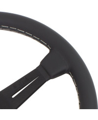 VOLANT NARDI CLASSIC ND36 CUIR NOIR & COUTURES GRISES, BRANCHES NOIRES TULIPÉ 40MM NARDI