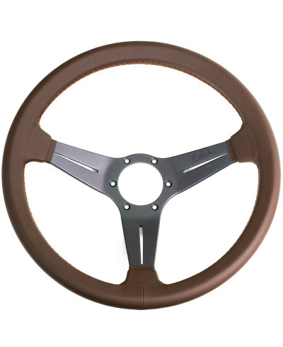 VOLANT NARDI DEEP CORN CUIR BRUN & COUTURES BRUNES, BRANCHES GRISES TULIPÉ 75 MM & Ø35 CM NARDI