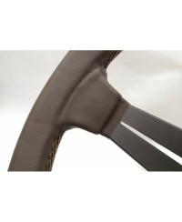 VOLANT NARDI DEEP CORN CUIR BRUN & COUTURES BRUNES, BRANCHES GRISES TULIPÉ 75 MM & Ø35 CM NARDI