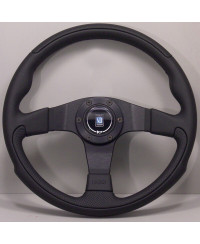 VOLANT NARDI LEADER CUIR NOIR & BRANCHES NOIRES Ø35 CM NARDI