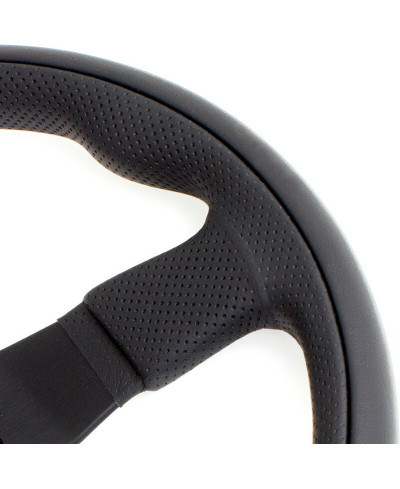 VOLANT NARDI TWIN LINE CUIR NOIR & BRANCHES NOIRES Ø35 CM NARDI