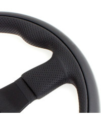 VOLANT NARDI TWIN LINE CUIR NOIR & BRANCHES NOIRES Ø35 CM NARDI