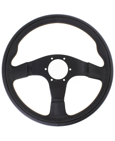 VOLANT NARDI TWIN LINE CUIR NOIR & BRANCHES NOIRES Ø35 CM NARDI