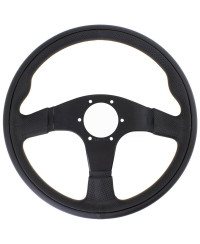 VOLANT NARDI TWIN LINE CUIR NOIR & BRANCHES NOIRES Ø35 CM NARDI