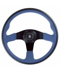 VOLANT NARDI TWIN LINE CUIR BLEU & BRANCHES NOIRES Ø35 CM NARDI