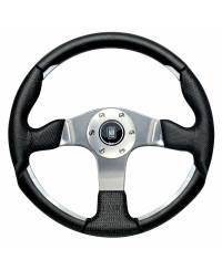 VOLANT NARDI ND1 CUIR NOIR PERFORÉ & BRANCHES CHROMÉES Ø35 CM NARDI