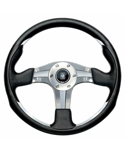 VOLANT NARDI ND4 CUIR NOIR & BRANCHES CHROMÉES Ø35 CM NARDI