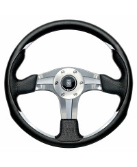 VOLANT NARDI ND4 CUIR NOIR & BRANCHES CHROMÉES Ø35 CM NARDI