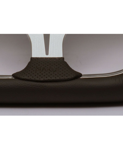 VOLANT NARDI KALLISTA CUIR NOIR AVEC BRANCHES CHROMÉES NARDI