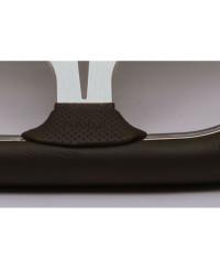 VOLANT NARDI KALLISTA CUIR NOIR AVEC BRANCHES CHROMÉES NARDI