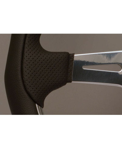 VOLANT NARDI KALLISTA CUIR NOIR AVEC BRANCHES CHROMÉES NARDI