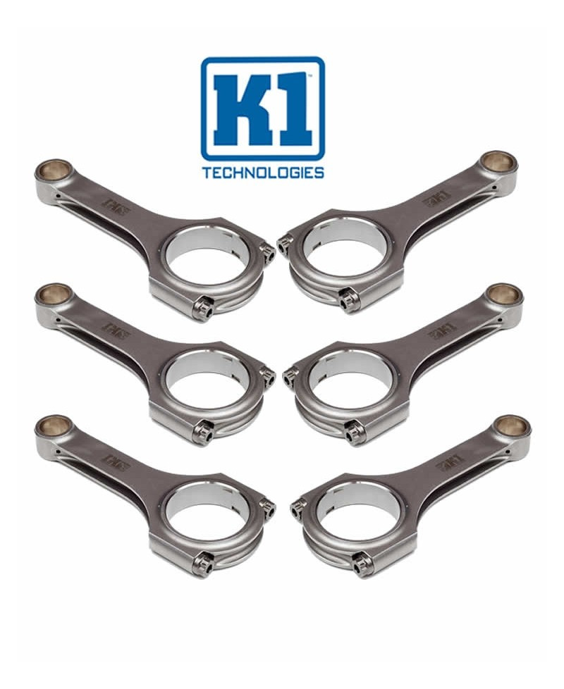 SET 6 BIELLES FORGÉES 121.5 MM / 21 MM NISSAN RB26DETT GT-R R32 / R33 / R34 K1 TECHNOLOGIES