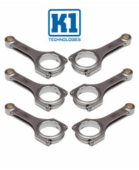 SET 6 BIELLES FORGÉES 121.5 MM / 21 MM NISSAN RB26DETT GT-R R32 / R33 / R34 K1 TECHNOLOGIES