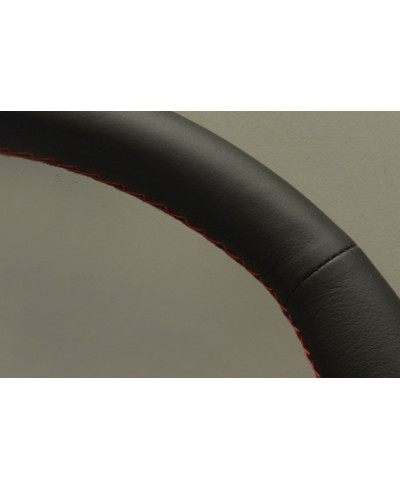 VOLANT NARDI PERSONAL NEO GRINTA CUIR NOIR & COUTURES ROUGES, BRANCHES NOIRES NARDI