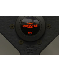 VOLANT NARDI PERSONAL NEO GRINTA CUIR NOIR & COUTURES ROUGES, BRANCHES NOIRES NARDI