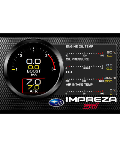 AFFICHAGE JAUGES MULTIFONCTIONS SUBARU STI UNITÉ DOUBLE DIN HDMI & CAPTEURS ZADA TECH