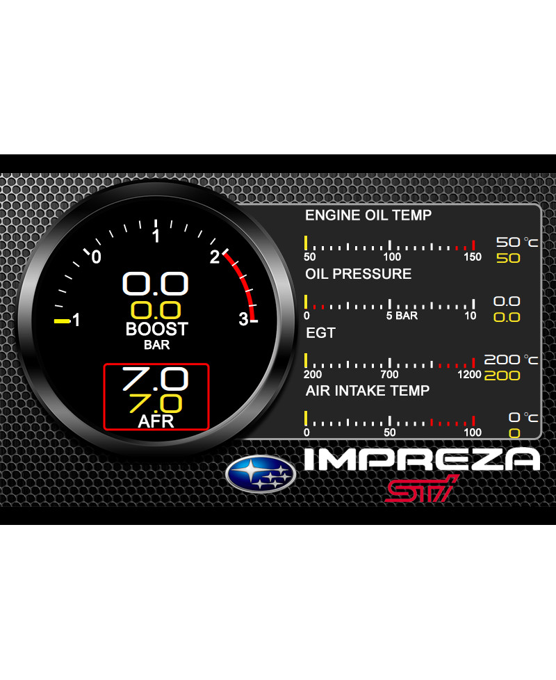 AFFICHAGE JAUGES MULTIFONCTIONS SUBARU STI UNITÉ DOUBLE DIN HDMI & CAPTEURS ZADA TECH