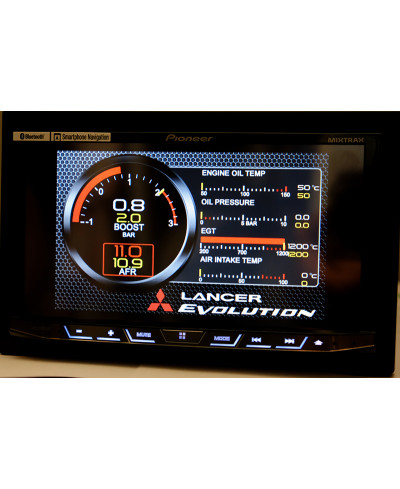 AFFICHAGE JAUGES MULTIFONCTIONS MITSUBISHI LANCER EVO UNITÉ DOUBLE DIN HDMI & CAPTEURS ZADA TECH