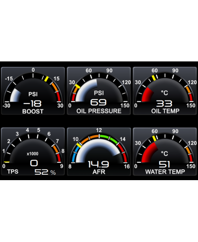 AFFICHAGE JAUGES MULTIFONCTIONS NISSAN SKYLINE R32 / R33 / R34 UNITÉ DOUBLE DIN & CAPTEURS ZADA TECH