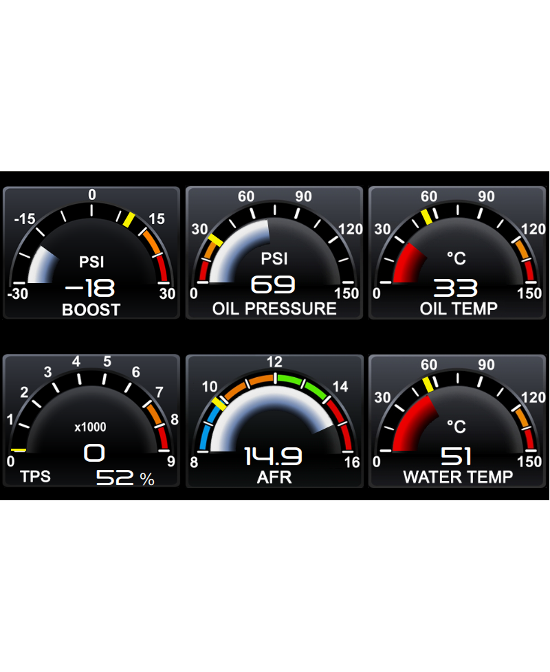 AFFICHAGE JAUGES MULTIFONCTIONS NISSAN SKYLINE R32 / R33 / R34 UNITÉ DOUBLE DIN & CAPTEURS ZADA TECH