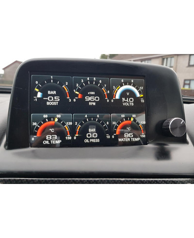 KIT AFFICHAGE JAUGES MULTIFONCTIONS MFD NISSAN SKYLINE R32 / R33 / R34 UNITÉ DOUBLE DIN & CAPTEURS ZADA TECH