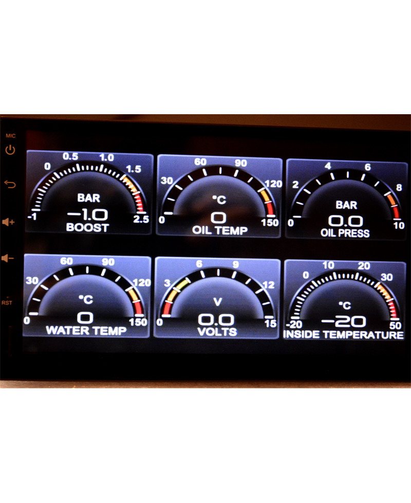 BOÎTIER D'AFFICHAGE JAUGES MULTIFONCTIONS AV POUR UNITÉ DOUBLE DIN ZADA TECH