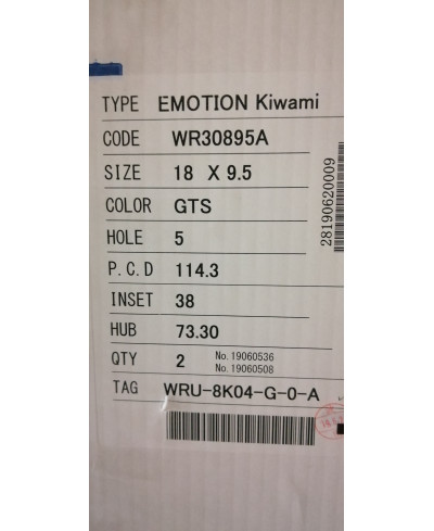 SET 2 JANTES CR KIWAMI 18"x9.5" ET38 5X114 SILVER (GTS) WORK WHEELS