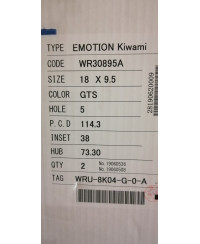 SET 2 JANTES CR KIWAMI 18"x9.5" ET38 5X114 SILVER (GTS) WORK WHEELS