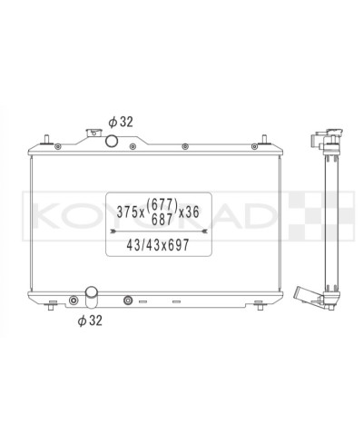 RADIATEUR ALUMINIUM HONDA CIVIC TYPE-R FN2 KOYORAD