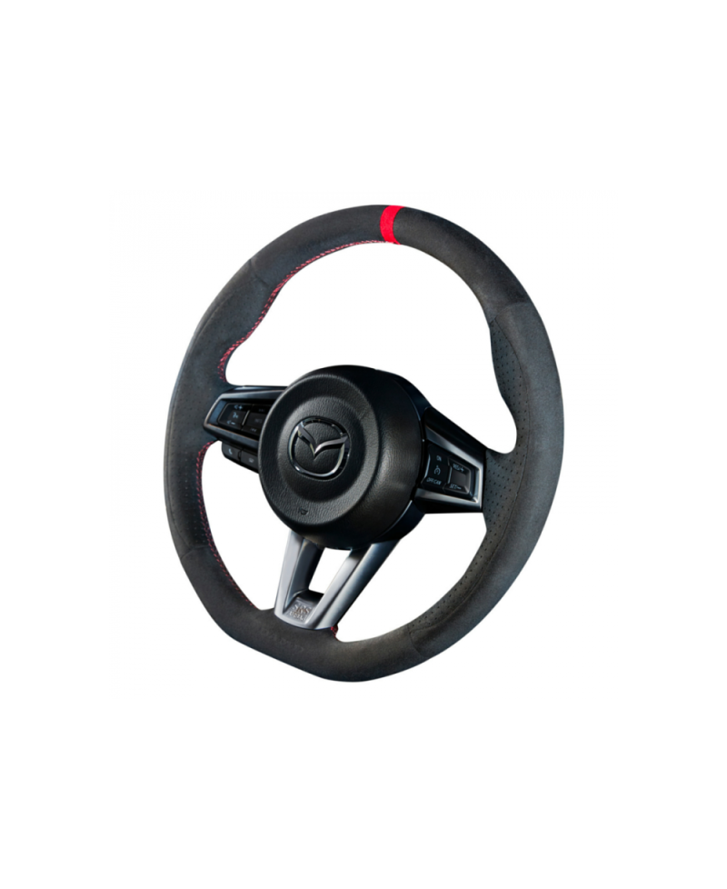 VOLANT DAMD SUEDE / ALCANTARA SURPIQURES ROUGES TUCKING99