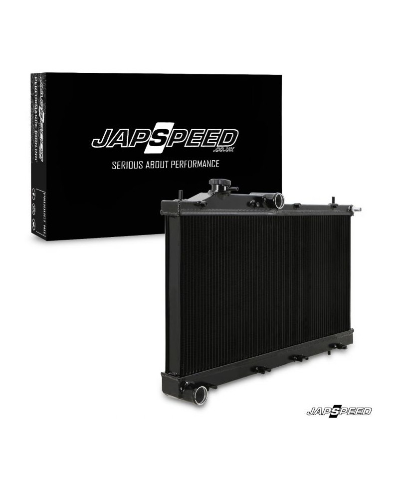 RADIATEUR ALUMINIUM NOIR SUBARU IMPREZA WRX STI GRB "SHARK EYE" JAPSPEED