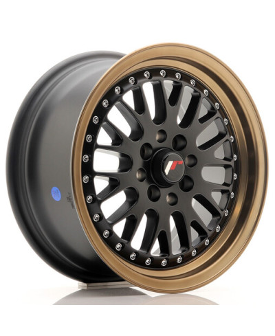JANTE JR-10 15X7" / 4X100 - 4X108 / ET30 NOIR MAT & SATINE AVEC REBORD BRONZE JAPAN RACING
