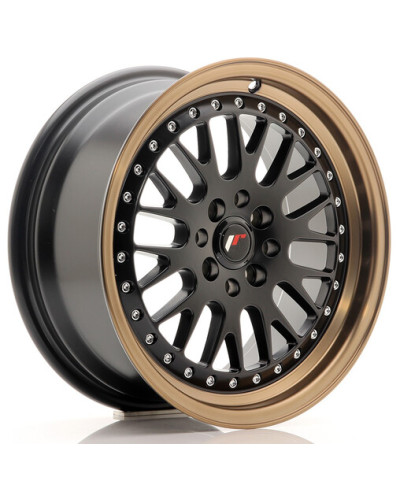 JANTE JR-10 16X7" / 4X100 - 4X108 / ET30 NOIR MAT & SATINE AVEC REBORD BRONZE JAPAN RACING