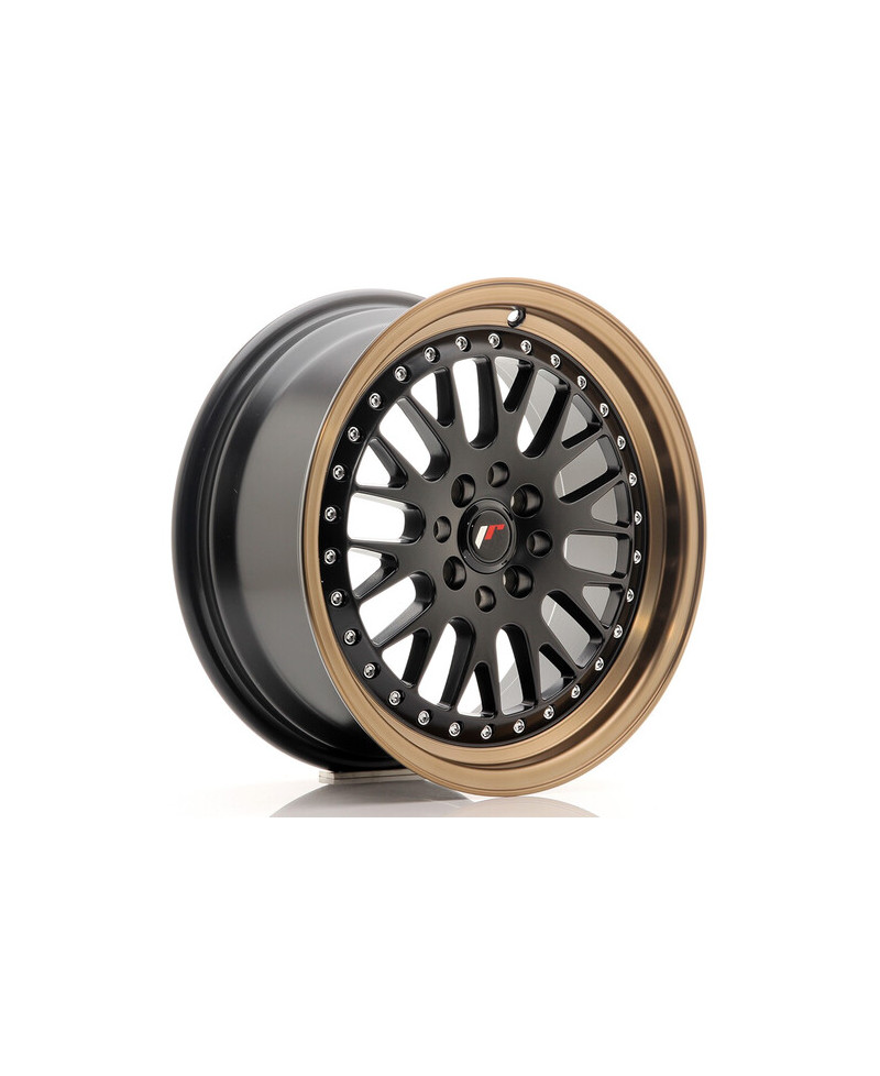 JANTE JR-10 16X7" / 4X100 - 4X108 / ET30 NOIR MAT & SATINE AVEC REBORD BRONZE JAPAN RACING