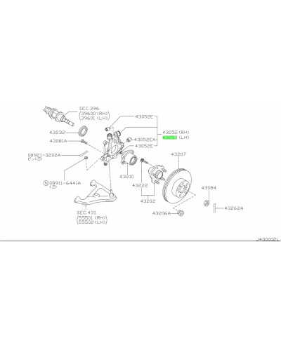 PORTE MOYEU ARRIERE GAUCHE SKYLINE R33 GTS-T NISSAN