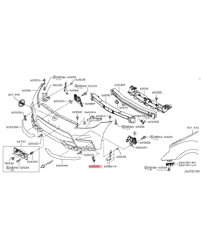 ENJOLIVEUR GAUCHE DE PARE CHOC AVANT 370Z NISMO