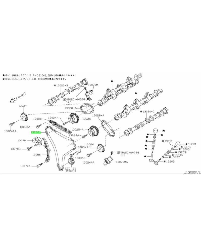 CHAINE DISTRIBUTION PRINCIPALE VQ35HR VQ37VHR NISSAN