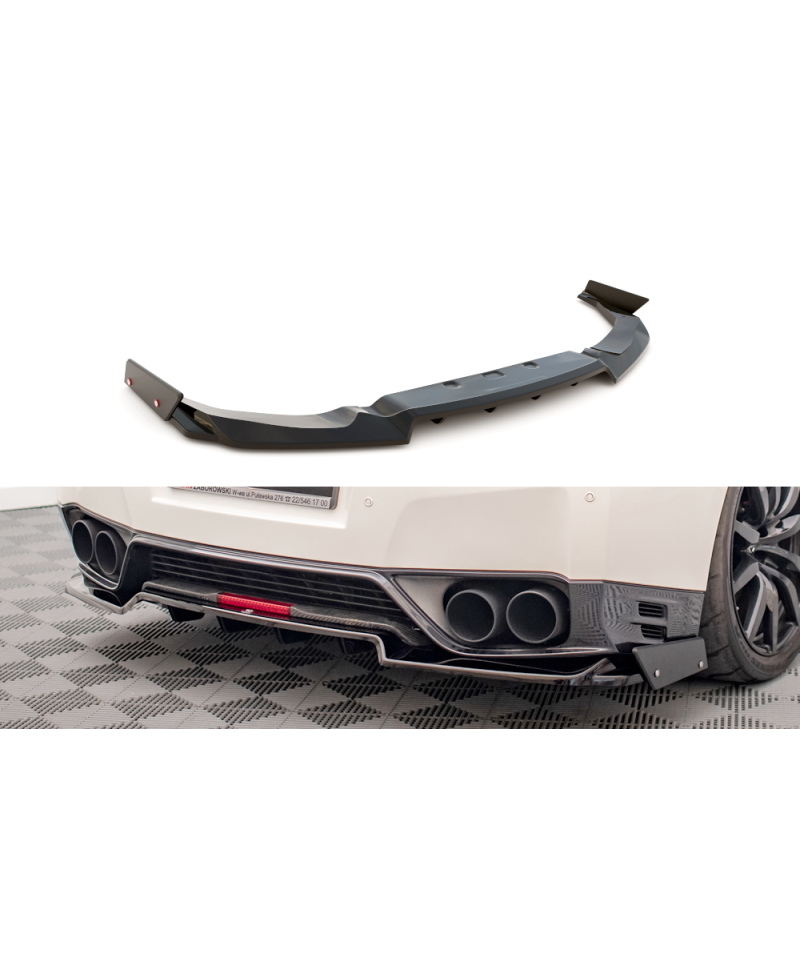 SPLITTER CENTRAL ARRIERE + AILERONS NISSAN GT-R R35 - MAXTON DESIGN