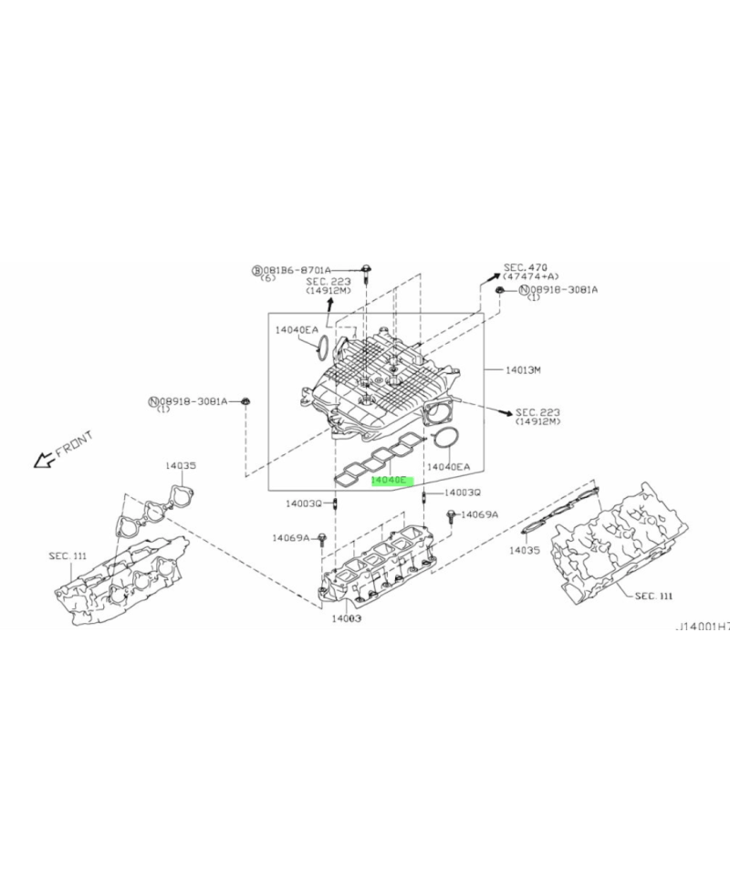 JOINT COLLECTEUR ADMISSION 370Z NISSAN