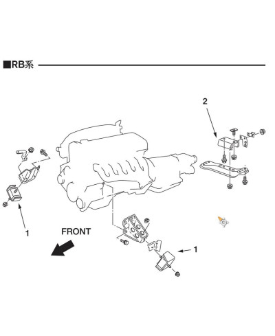 SILENTBLOC NISMO MOTEUR + TRANSMISSION 2WD NON HICAS R32, R33, R34